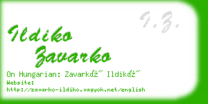 ildiko zavarko business card